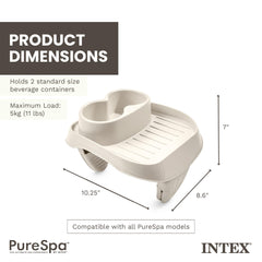 Intex PureSpa tray in use with drinks illustrating convenience while soaking