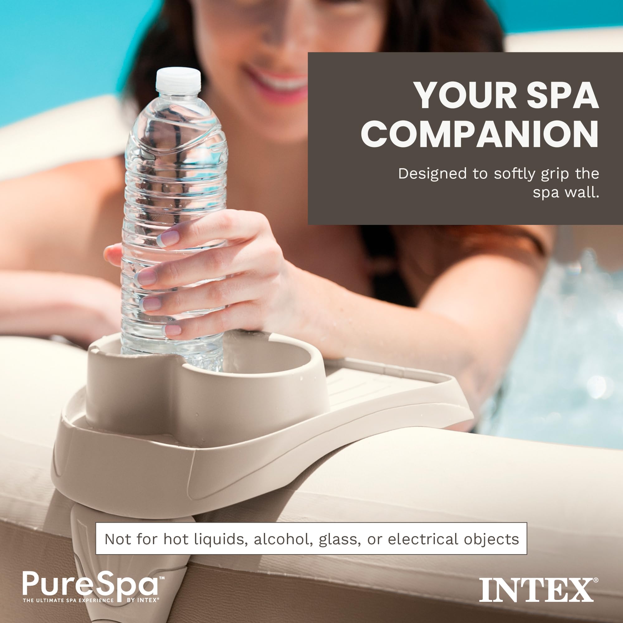 Intex PureSpa side profile demonstrating compact scale and low profile