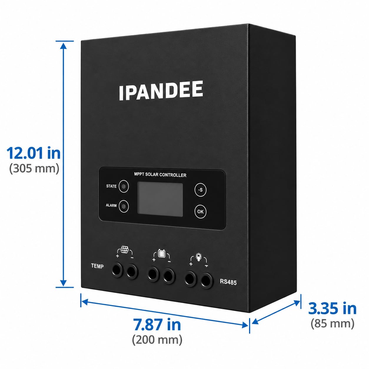 ipandee next to ruler for scale showing compact footprint and easy mounting
