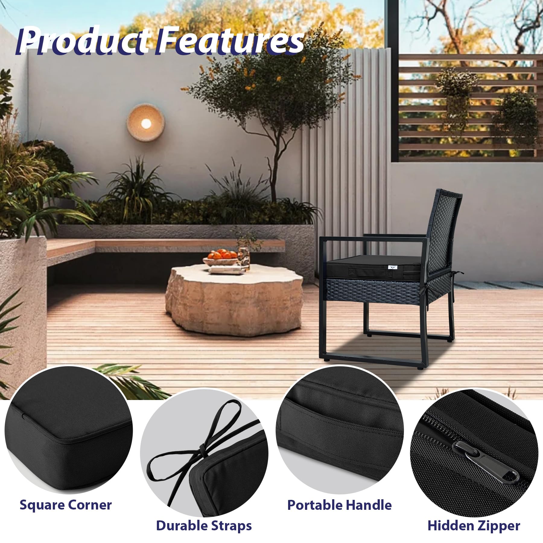 IPYNBAP cushion on patio chair displaying comfort and improved seating
