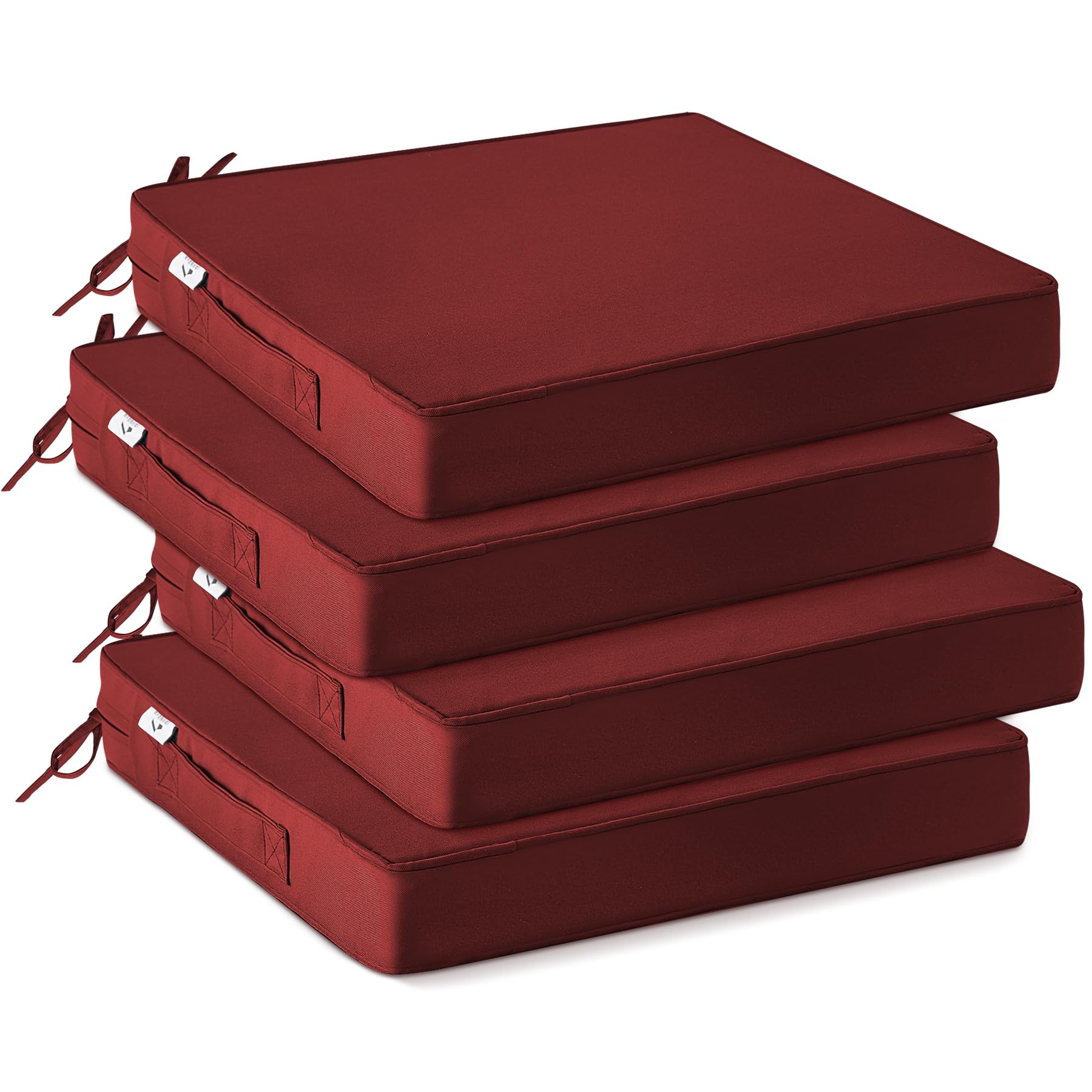 IPYNBAP front view of burgundy cushion set showing neat stack and color