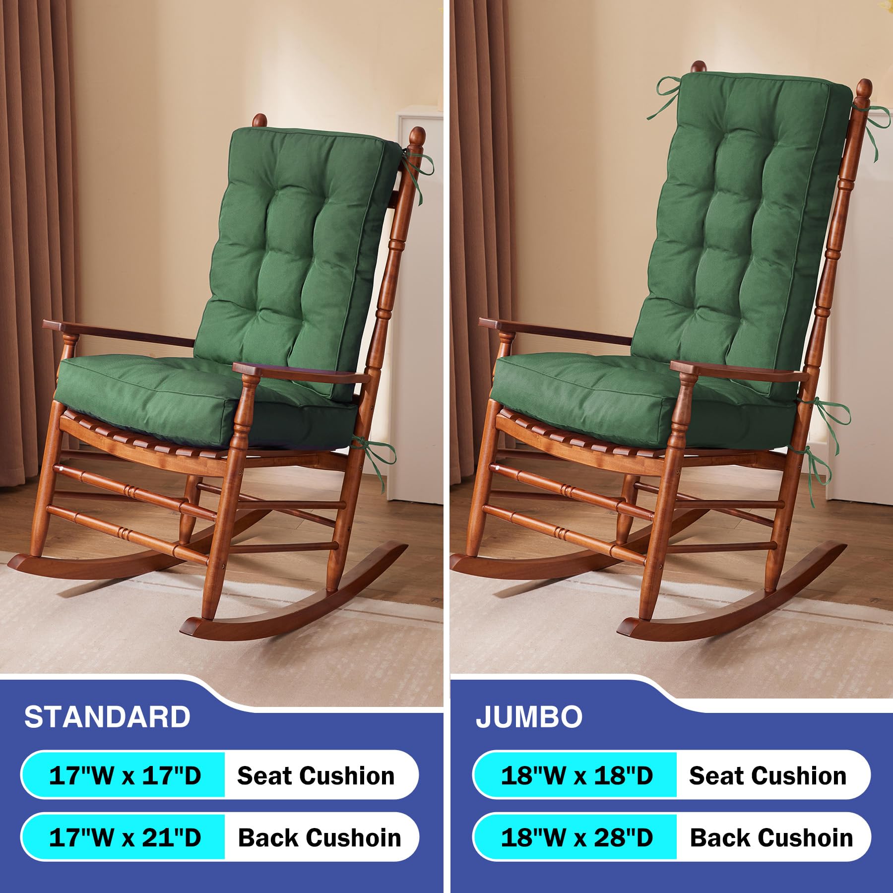 IPYNBAP cushions installed on porch rocker showing improved comfort and outdoor use