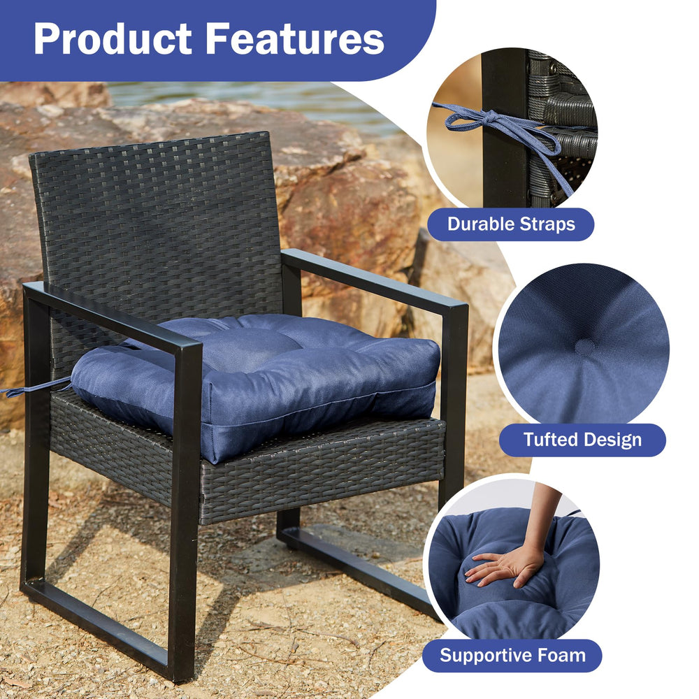 IPYNBAP cushion on wicker dining chair illustrating outdoor styling benefit