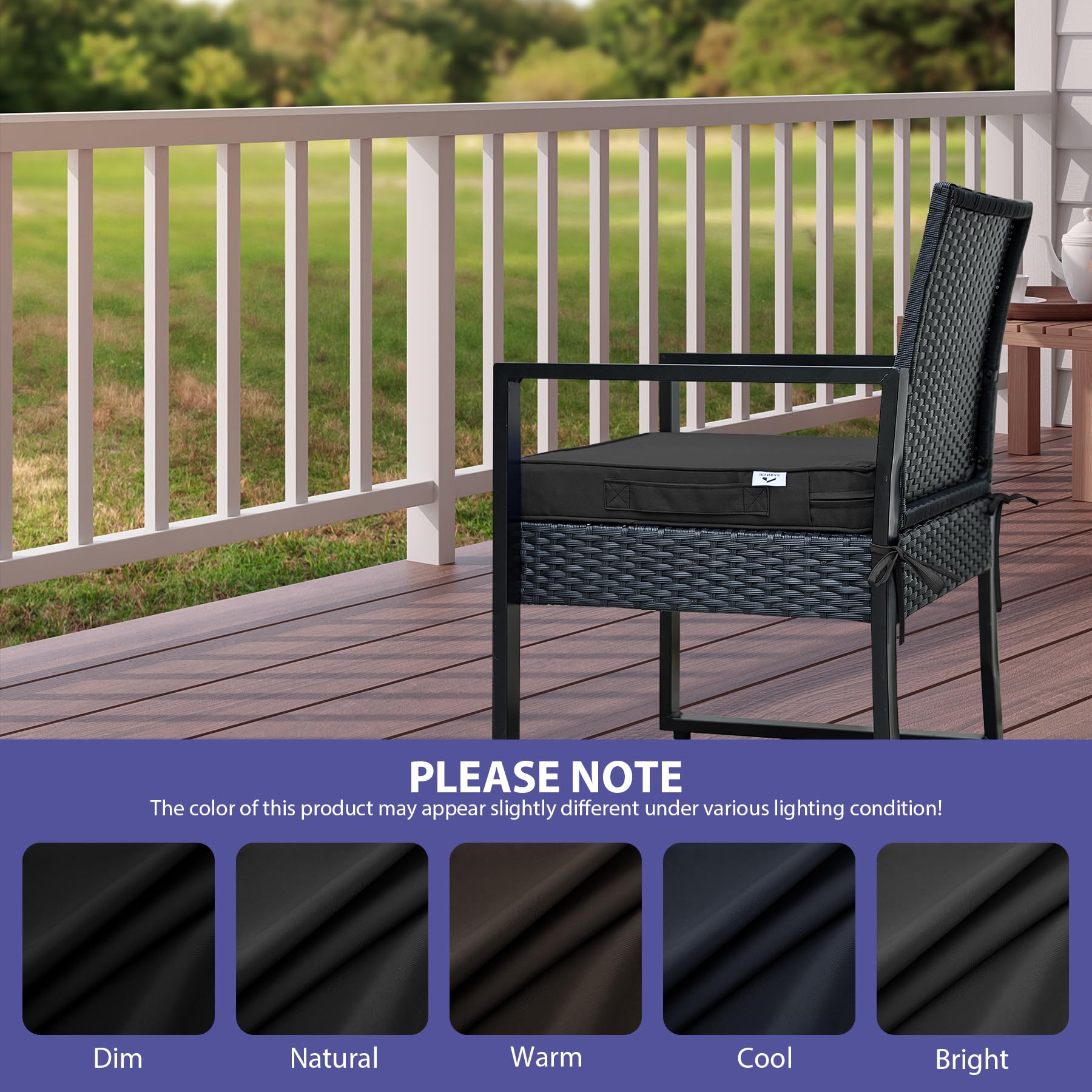 IPYNBAP four cushions on balcony creating cohesive outdoor seating atmosphere