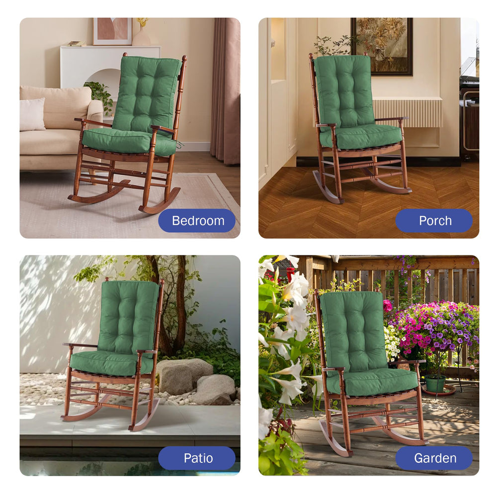 IPYNBAP lifestyle image on patio showing coordinated dark green cushions enhancing decor