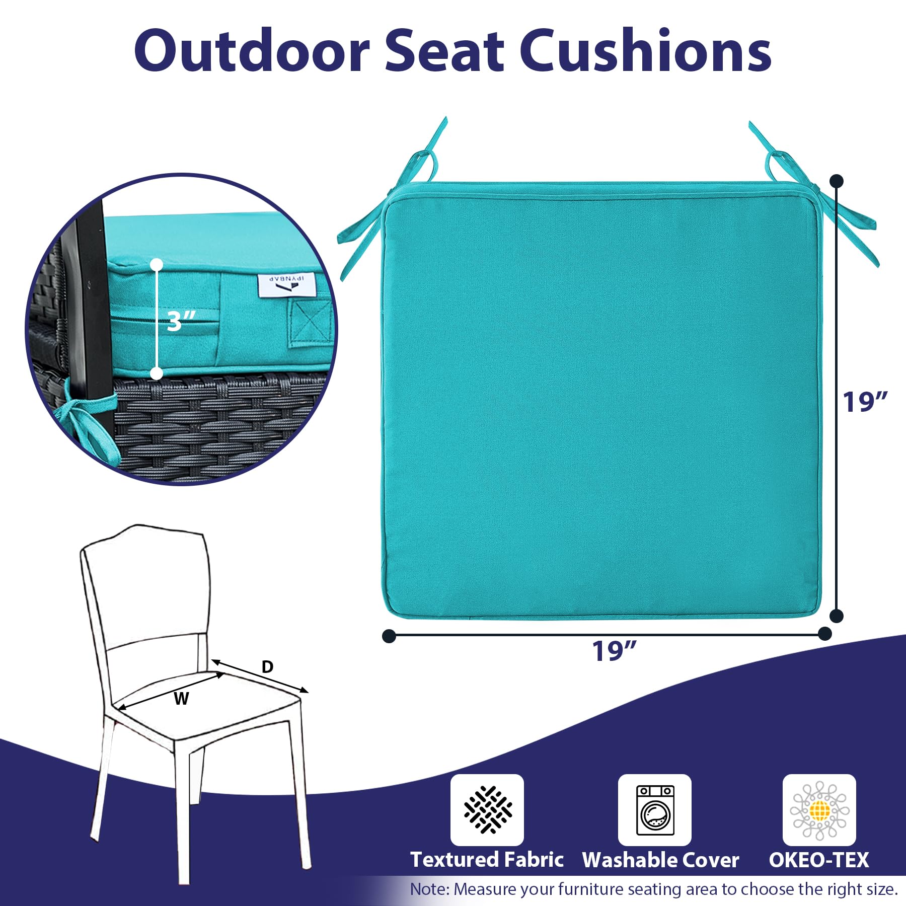 IPYNBAP cushions on patio dining chairs staging comfortable outdoor setting