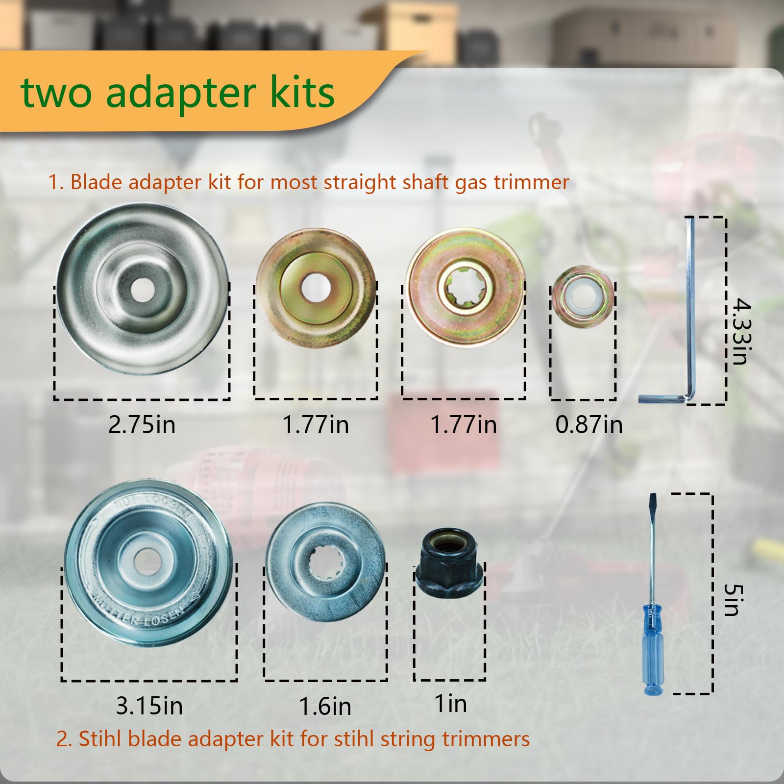 IRONHIT blades side-by-side size comparison showing 9" and 10" diameters for selection