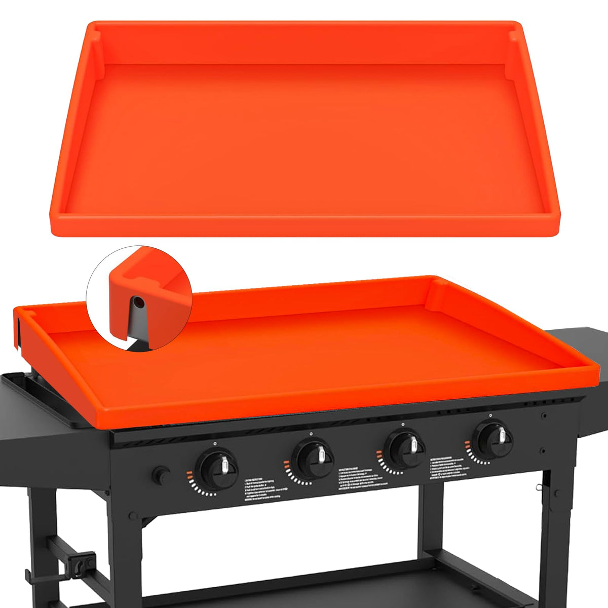 Jacooxi full-top view on Blackstone griddle showing complete surface protection