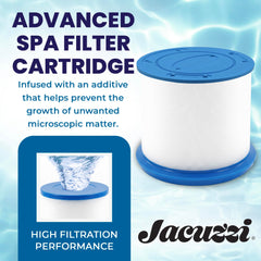 Jacuzzi microfiber media close-up showing dense fibers that capture fine particles