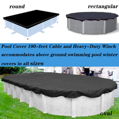 JAMCARI kit installed on round pool keeping cover tight in wind
