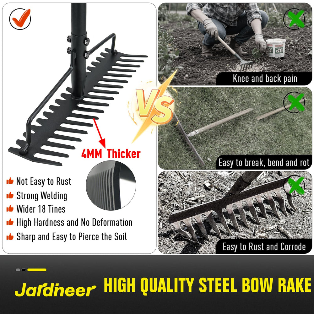 Jardineer full-length 59-inch handle view offering reach and ergonomic leverage