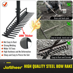Jardineer full-length 59-inch handle view offering reach and ergonomic leverage