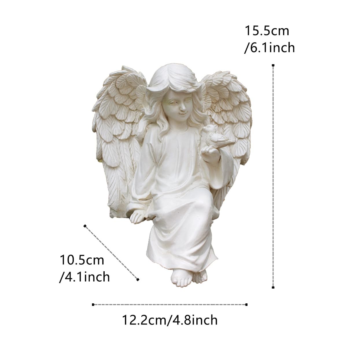 JARPSIRY angel on porch step showing welcoming accent and scale benefit