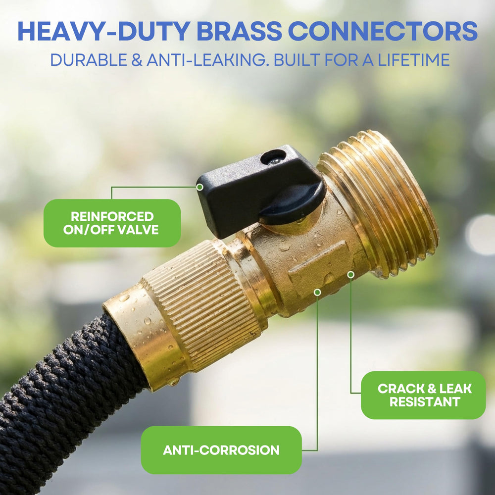 J&B reinforced on/off valve and threading close-up for secure water control