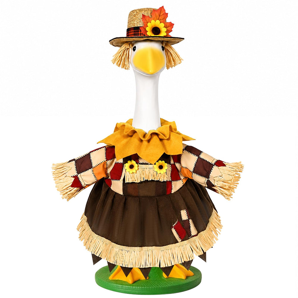 JcHrmers goose outfit front view showing cozy fall styling and curb appeal