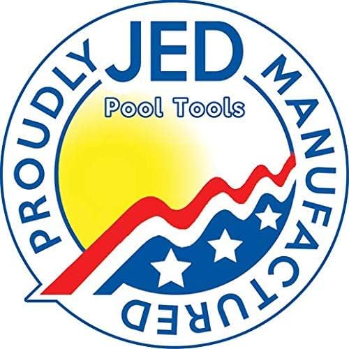 JED Pool Tools hose beside ruler showing 3 ft length for accurate size comparison