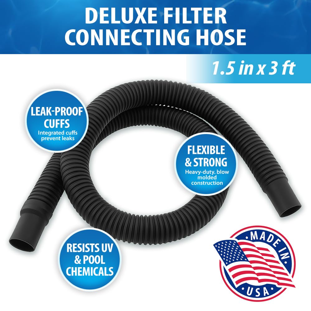 JED Pool Tools spiral-wound hose close-up highlighting flexibility and anti-collapse strength