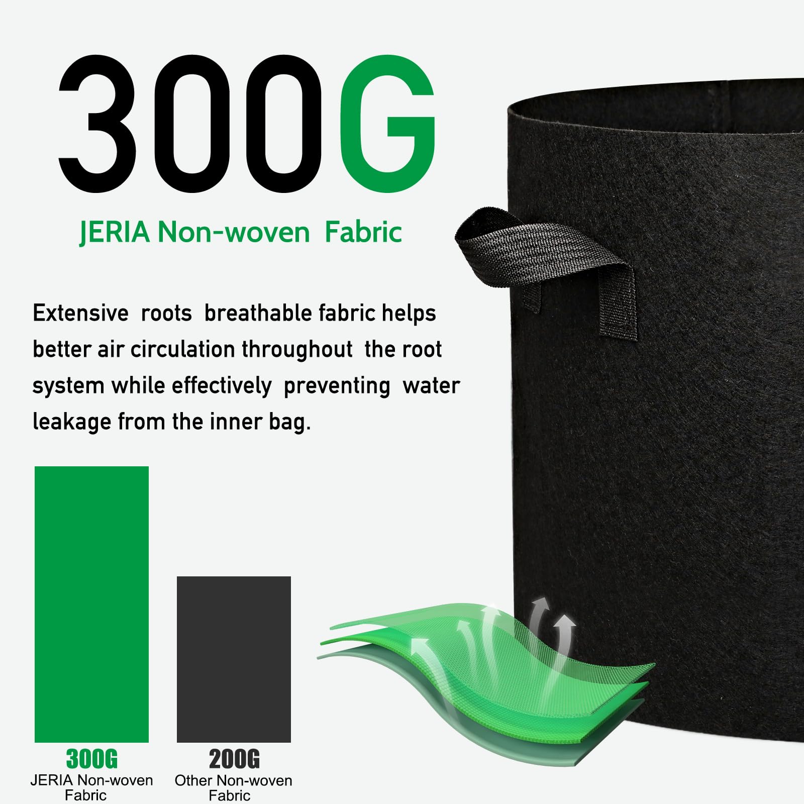 JERIA 10-gallon bag with tomatoes showing healthy growth benefit