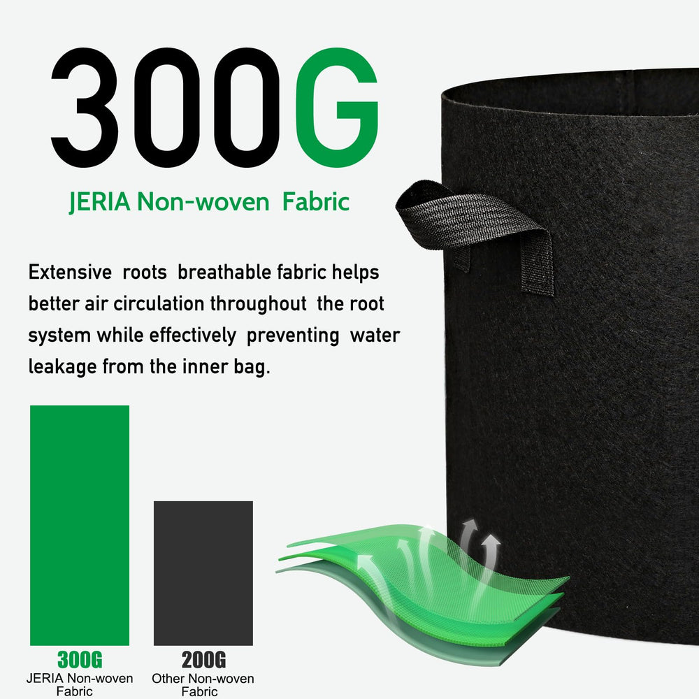 JERIA 10-gallon bag with tomatoes showing healthy growth benefit