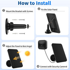 Jevehip solar panel mounted under eave powering a Blink camera reliably