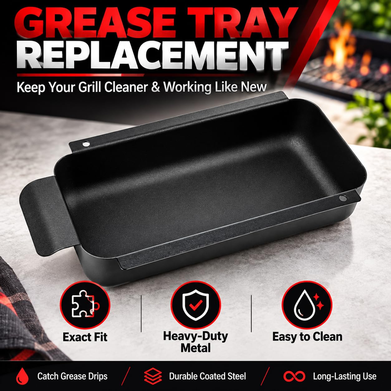 JIN BETTER GRILL PARTS installed in Char-Broil grill for easy grease control