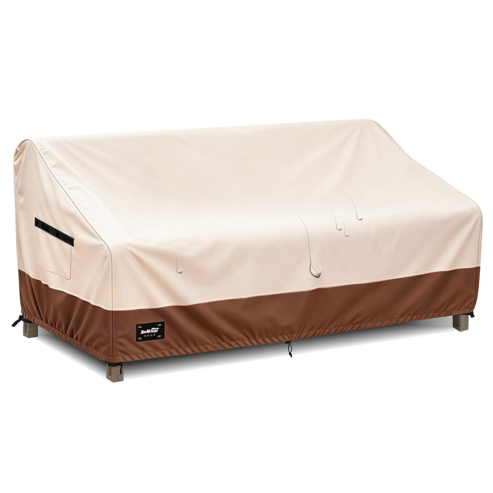Jin Hrtoyi front view of 3-seater cover protecting sofa and keeping surface dry