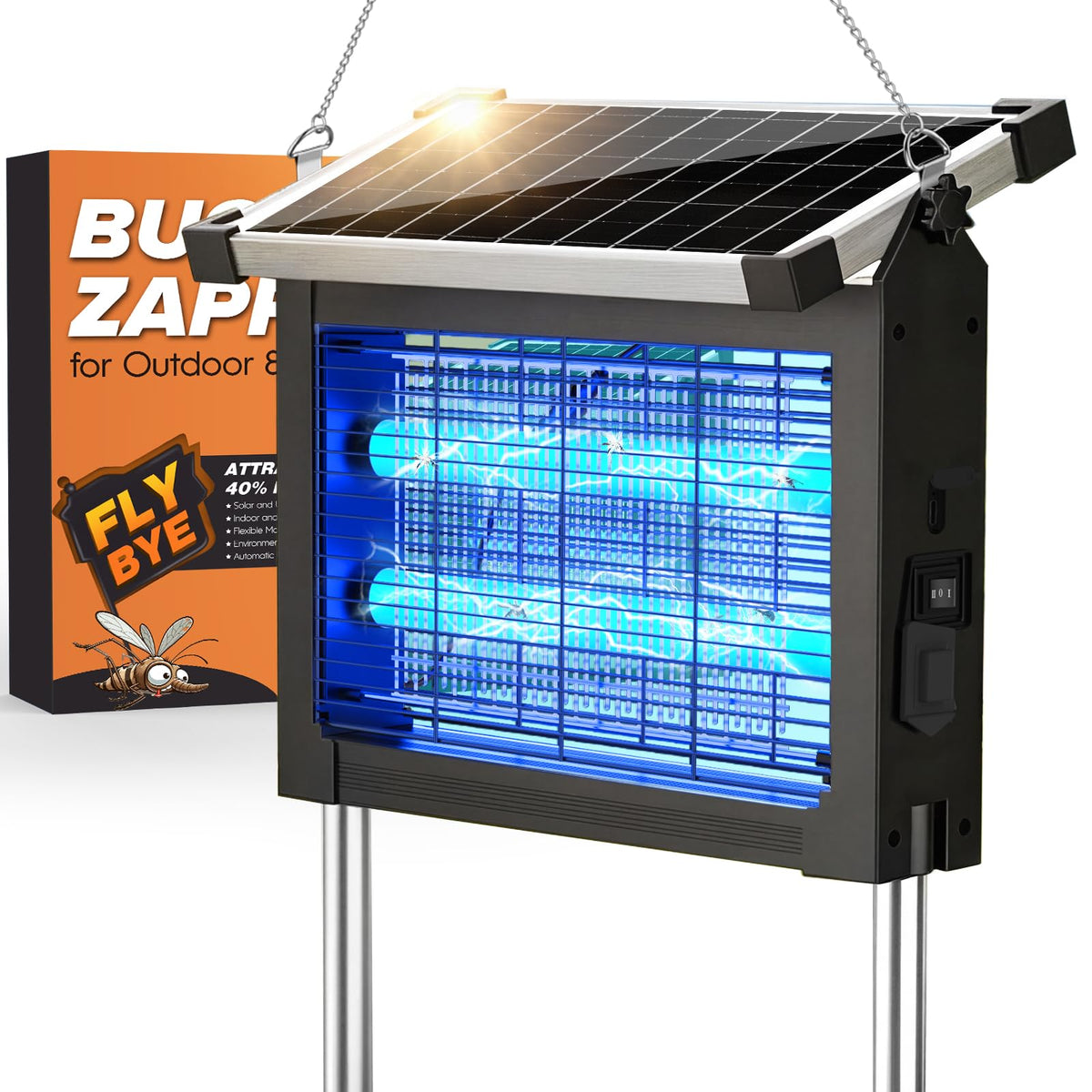 Jinyeda front view showing full unit and protective mesh for safe outdoor use