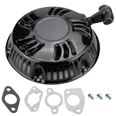 JJing recoil starter front view showing housing and mounting holes for easy replacement