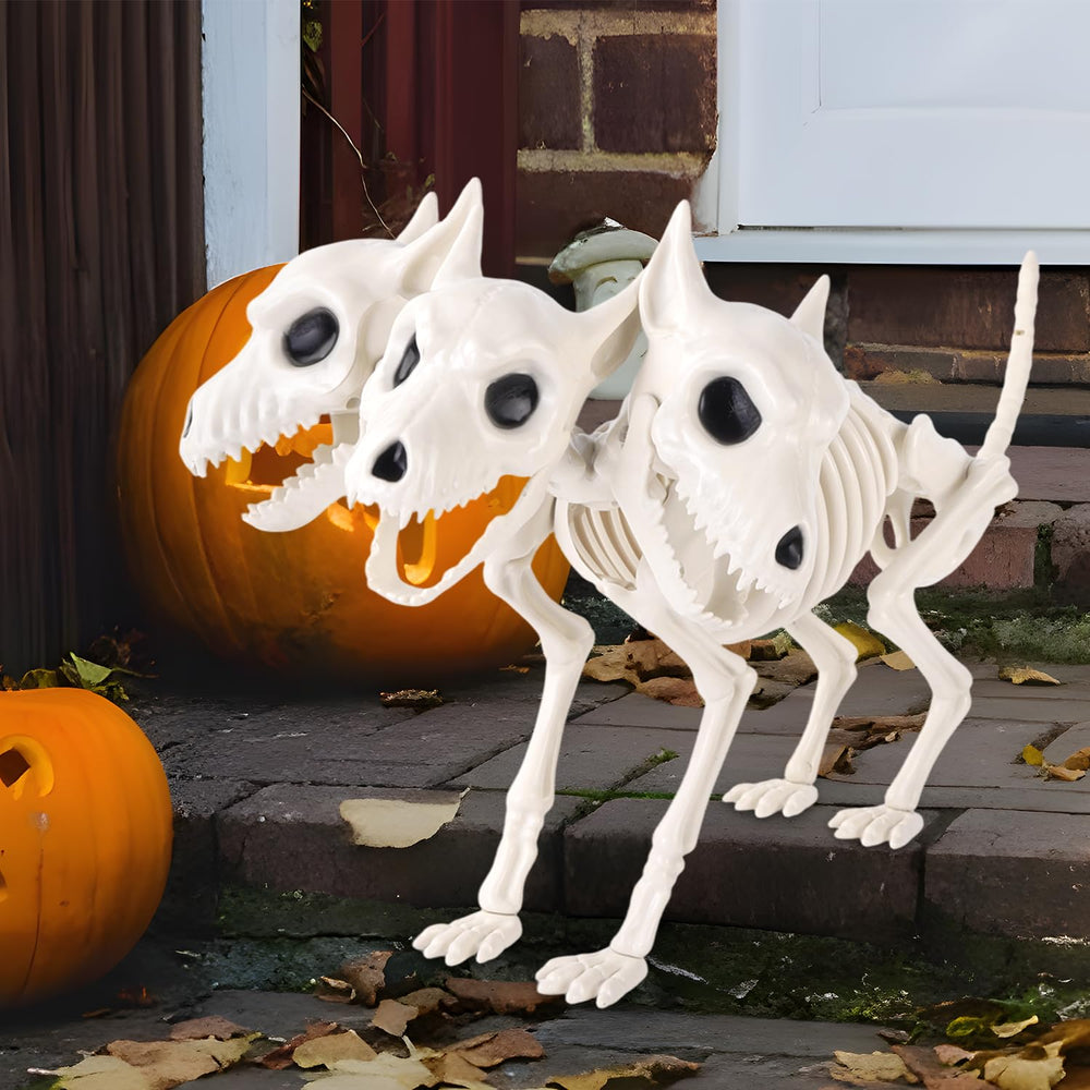 JOICEE prop placed in garden creating spooky yard scene and drawing trick-or-treat attention