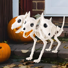 JOICEE prop placed in garden creating spooky yard scene and drawing trick-or-treat attention