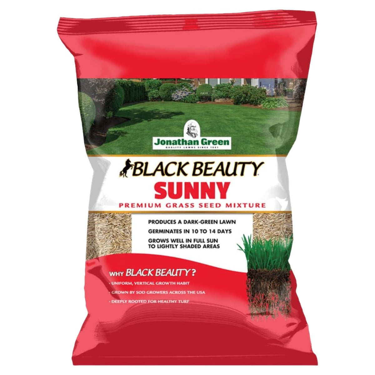 Jonathan Green front packaging showing 7 lb bag and product name, clear product identification benefit
