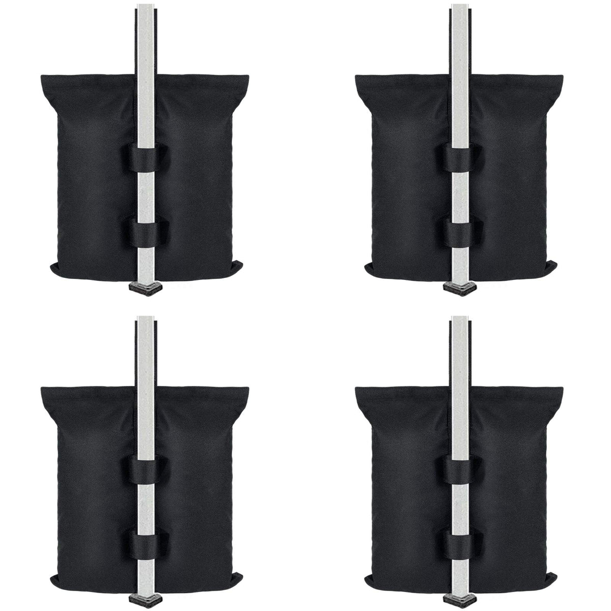 Jorohiker front view of four empty weight bags showing durable design and portability