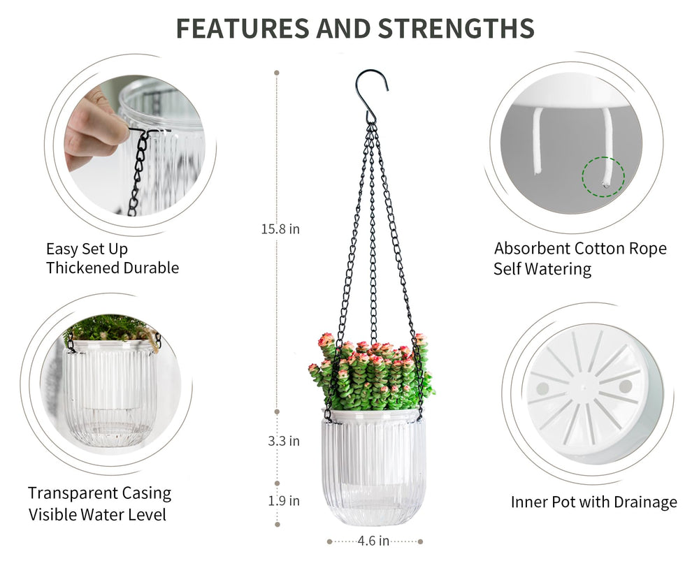 Josteve hanging planter with plant in bathroom for space-saving decor benefit