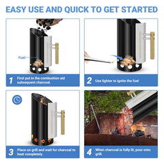 Joyagrill wood handle profile offering cool, comfortable grip for safe use
