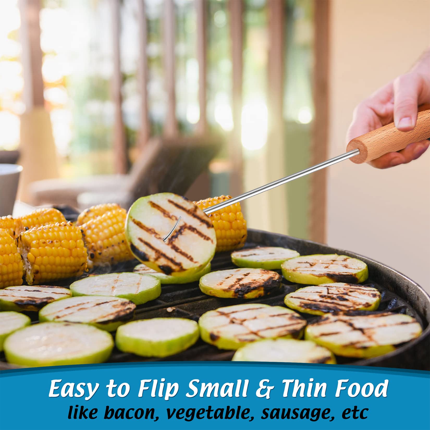Joyfair flipper set in backyard barbecue scene showing practical outdoor use