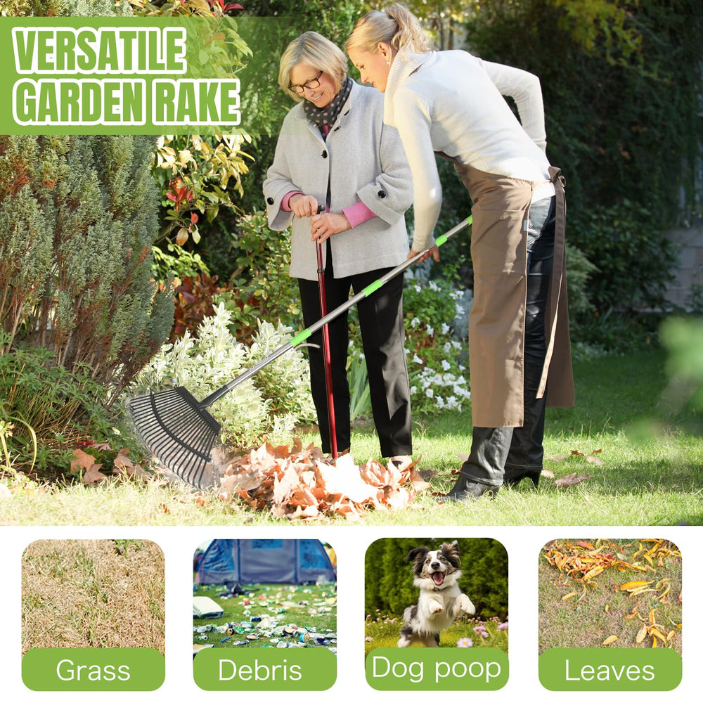 joyhalo collapsed rake compact for storage, folds for transport convenience