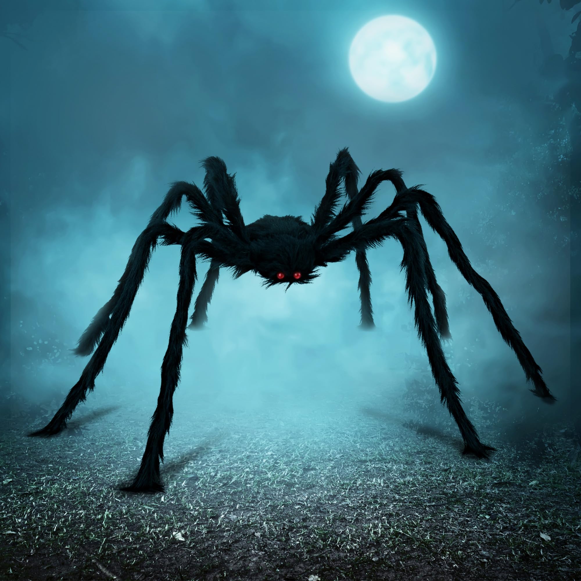 JOYIN giant spider front view showing realistic silhouette and curb appeal