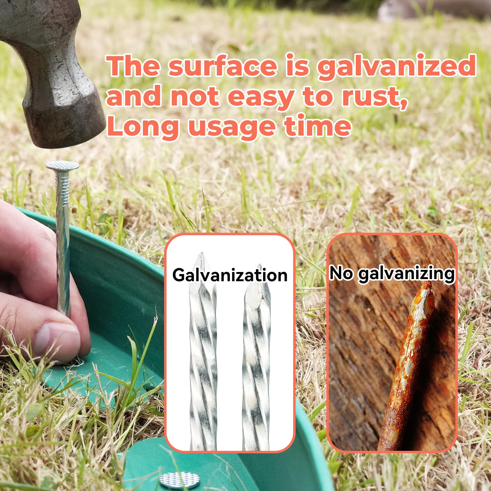 JPOIP securing artificial grass with stakes for reduced seam movement benefit