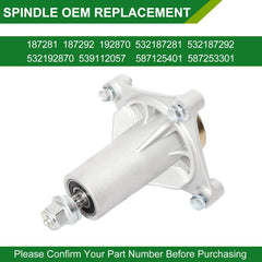 JSXDNWYJ spindle mounted on mower deck demonstrating restored blade alignment