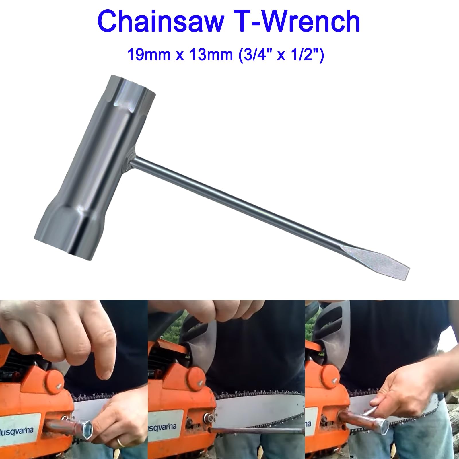 JTEYINH toolkit in use on chainsaw demonstrates convenient maintenance benefit