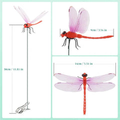 Jungsang dragonfly clipped to a plant stem adding color and low-impact decoration