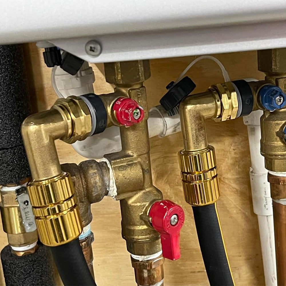 JUNHOME elbow in garden hose setup improving routing and water flow