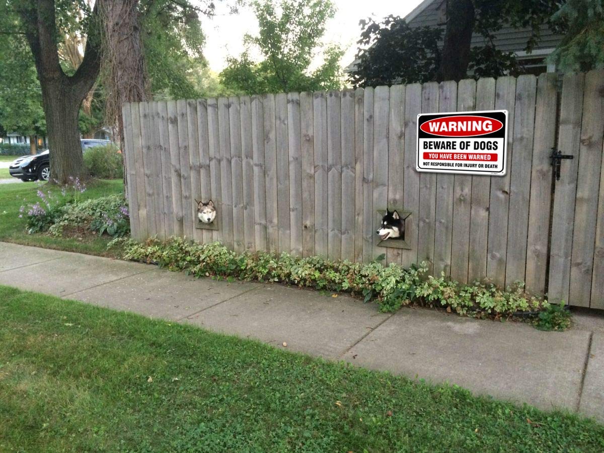 JW Signs on a door with scale comparison showing compact 10x7 inch size advantage