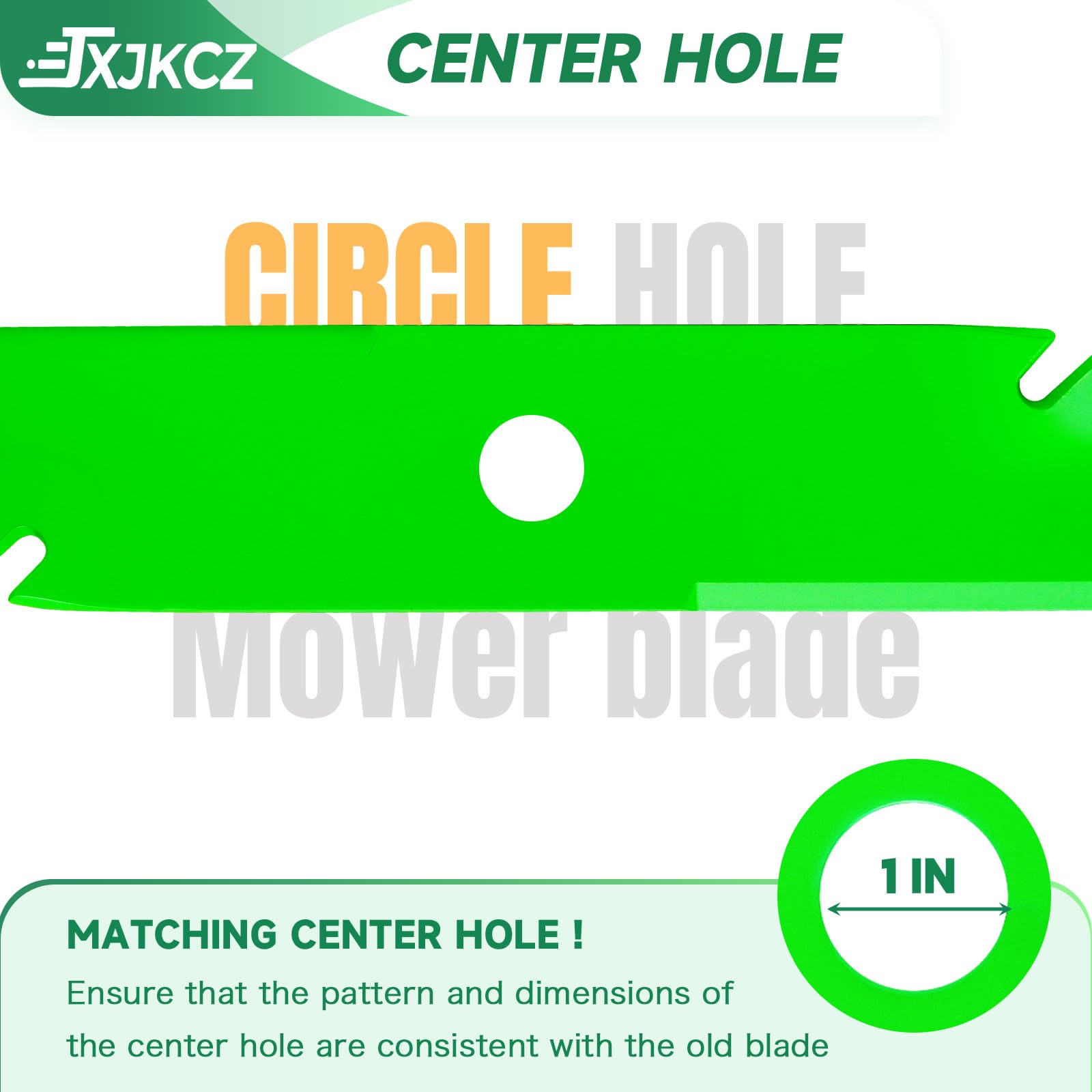 JXJKCZ side profile showing blade length for correct 52 inch deck fit