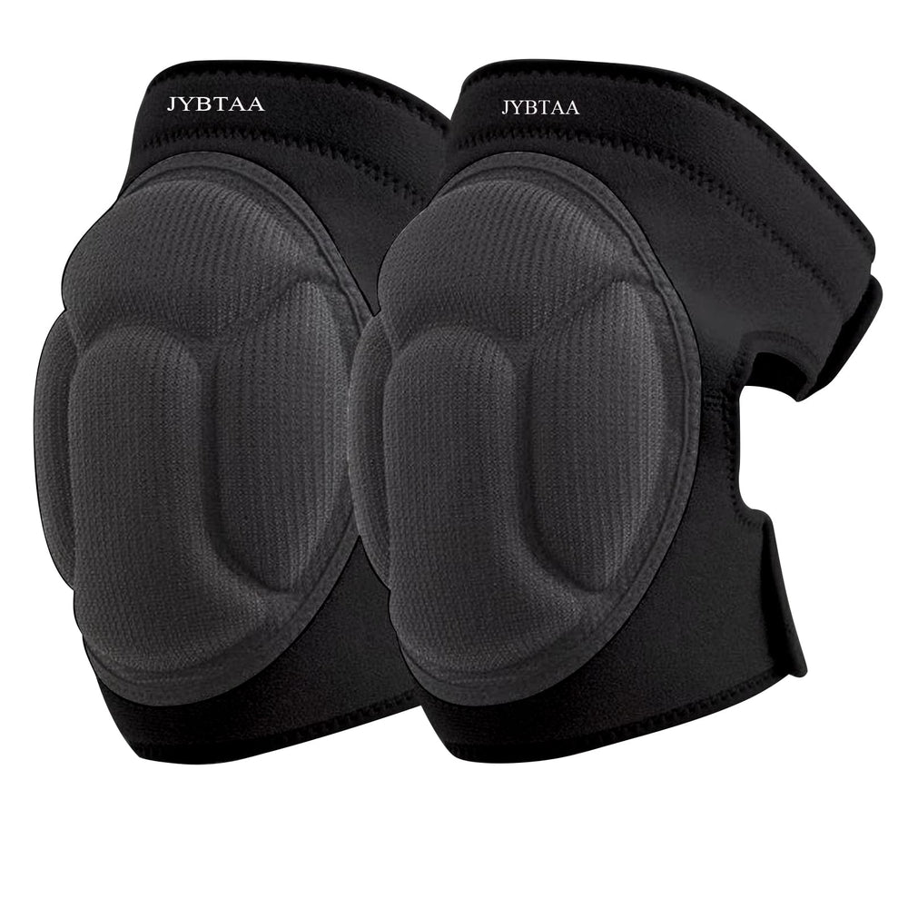 JYBTAA knee pads front view showing sleek profile and durable fabric for reliable protection