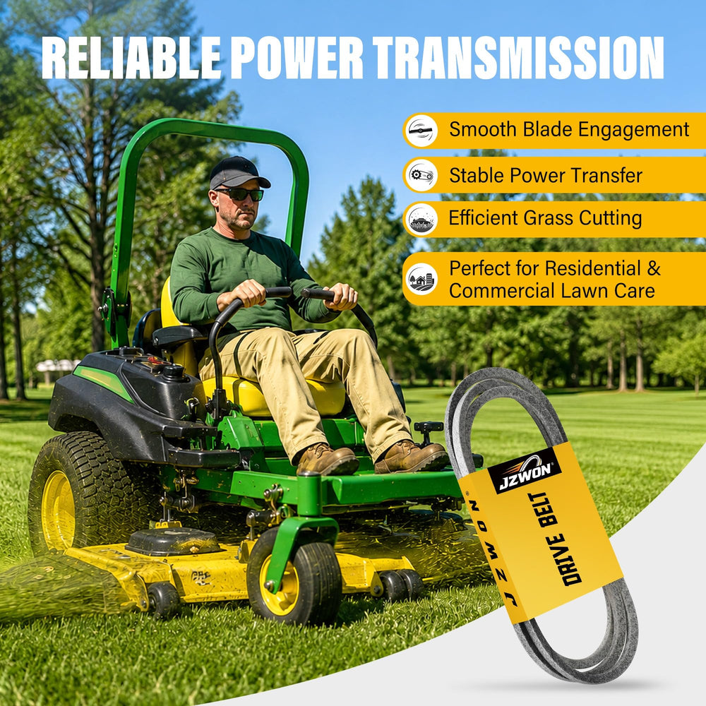JZWON belt in mower lifestyle use demonstrating reliable cutting performance