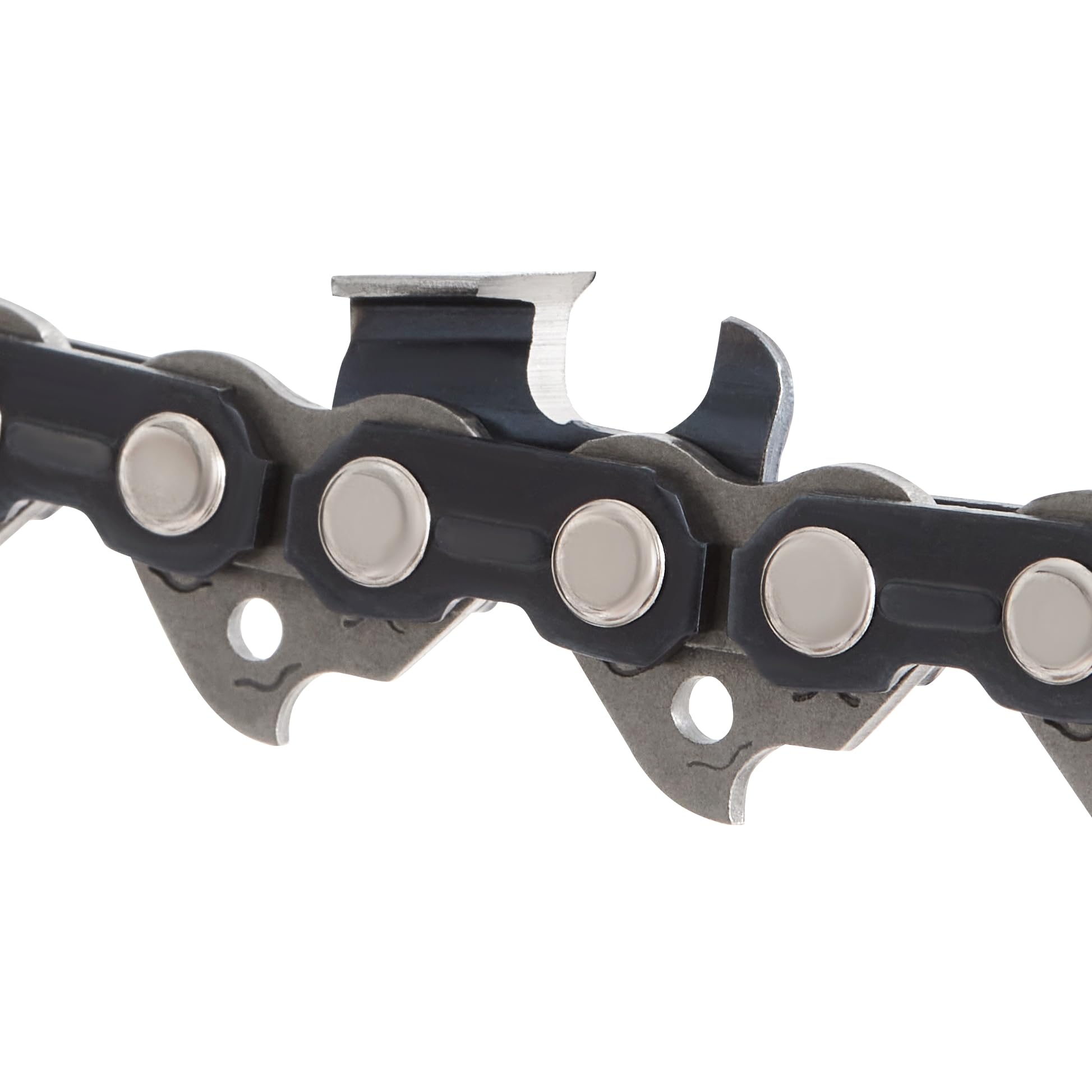 KAKEI chains beside tape measure showing 20-inch length and correct sizing