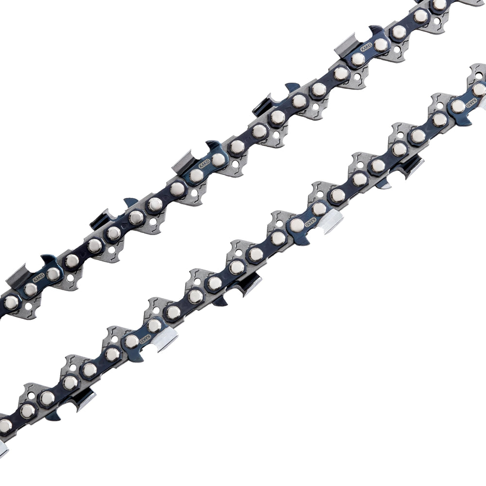 KAKEI three stacked chains beside a tape measure for scale and ready spares