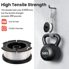 KAKO AF100 installed in a Black &amp; Decker trimmer head showing tool-ready convenience