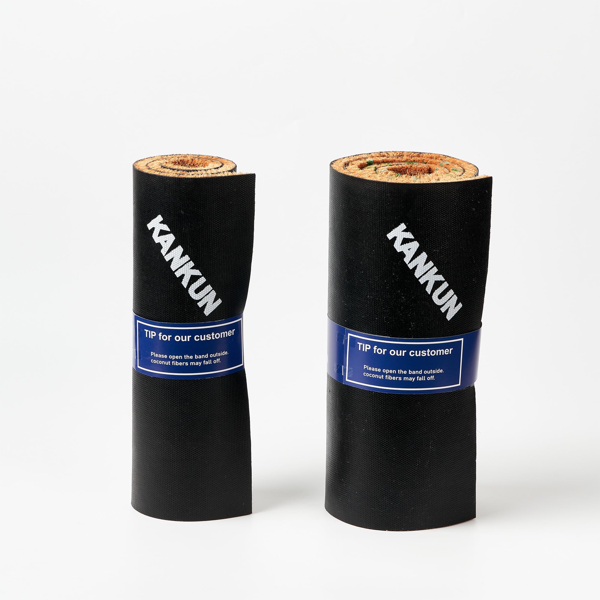 KANKUN mat being shaken outdoors to clean showing easy maintenance and quick debris removal benefit